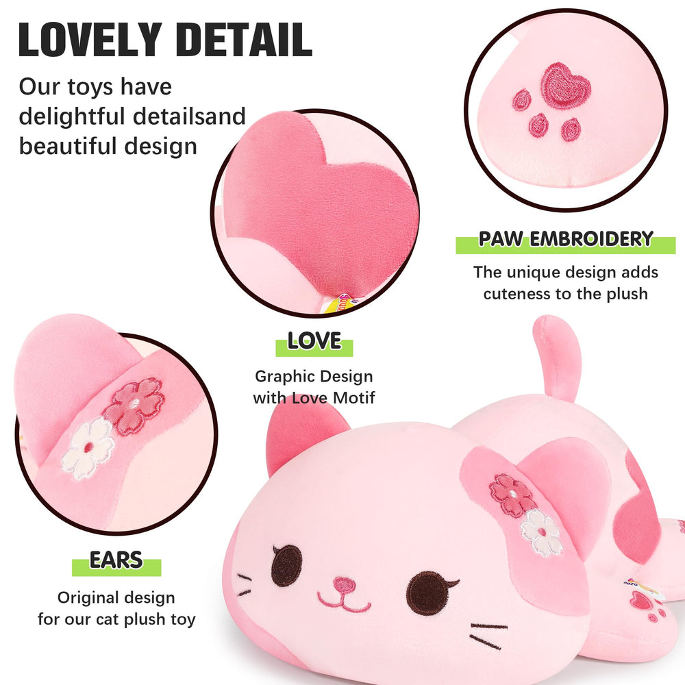 Onsoyours Sakura Cat Plush pink pillow suitable for kids and adults