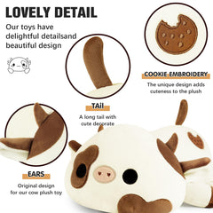Soft plush fabric texture of Onsoyours Cookies Cow Plush