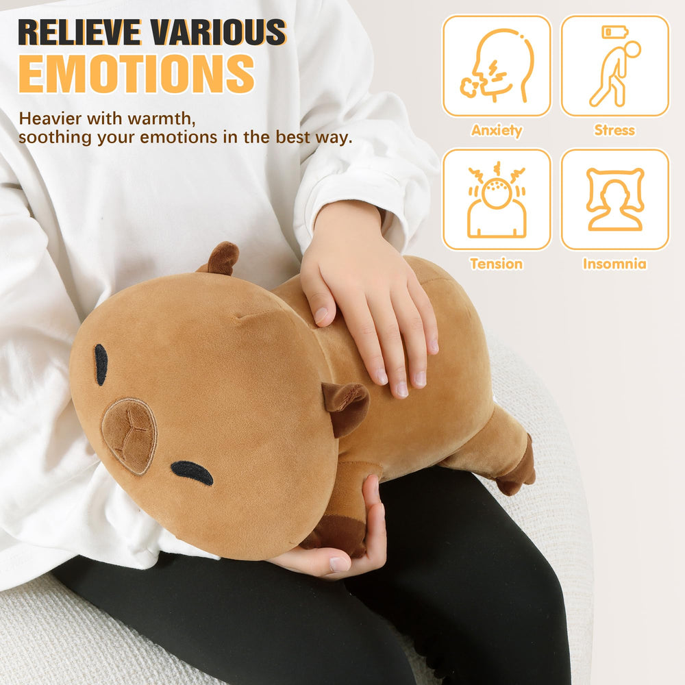 Onsoyours weighted capybara plush ready for snuggle sessions and calm moments.
