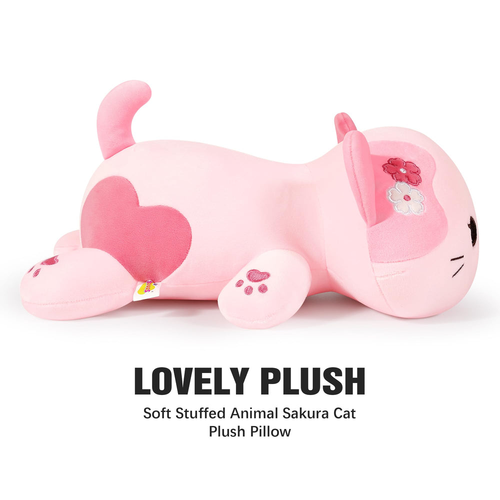Onsoyours Sakura Cat Plush used as a cozy pillow for naps