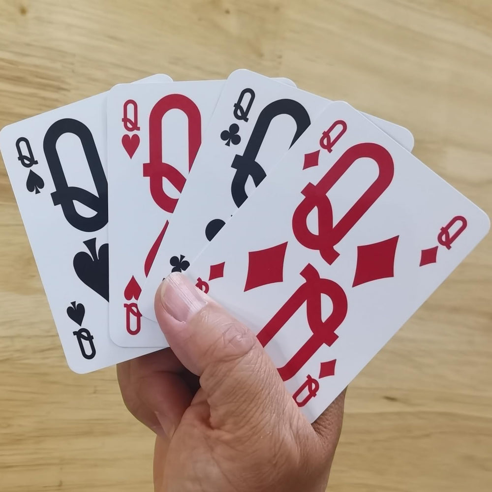 ooelyy Elite Low Vision cards in hand demonstrating easy grip and readability.