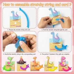OOINQQ valentines cards set with dino designs for gifting.