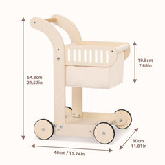 OOOK Toddler wooden walker with four wheels offers stable movement.