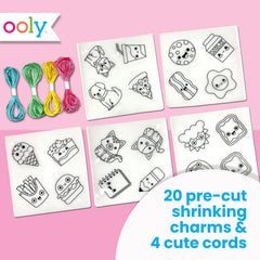Ooly pre-cut shrinking charms ready to color, mess-free crafting.