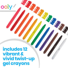 OOLY Rainy Dayz Gel Crayons with a wet brush for watercolor blending on glass