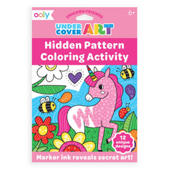 Ooly Undercover Art hidden unicorn pattern card for travel coloring.