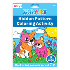 Ooly Undercover Art dog designs with hidden patterns revealed by color, ideal for travel.