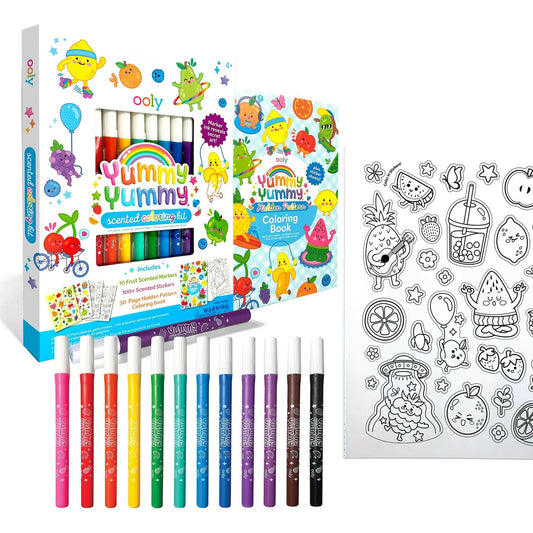 Ooly Yummy Yummy markers blueberry scented for vibrant, travel-friendly coloring.