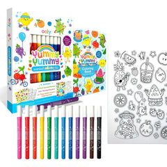 Ooly Yummy Yummy markers blueberry scented for vibrant, travel-friendly coloring.