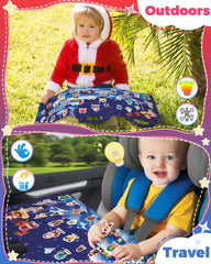 Oomloid Christmas sticker close-up on waterproof PVC material for durable, reusable play