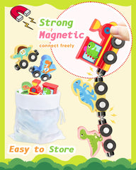 Oomloid dinosaur train car-2 magnetic car fosters color matching and planning