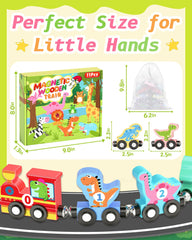 Oomloid dinosaur train car-4 durable wood invites long-lasting sensory exploration