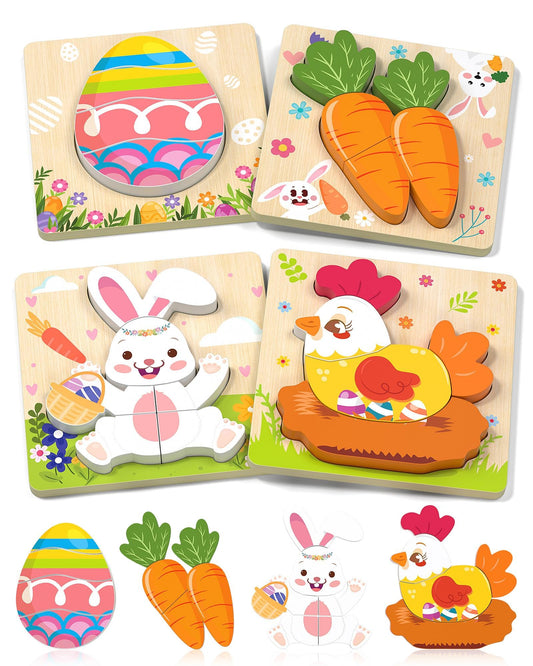 Oomloid Easter rabbit puzzle design boosts hand-eye coordination for toddlers