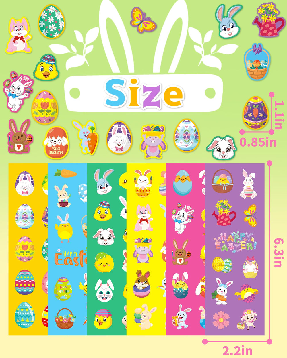 Oomloid Easter stickers for gift boxes and party favors.