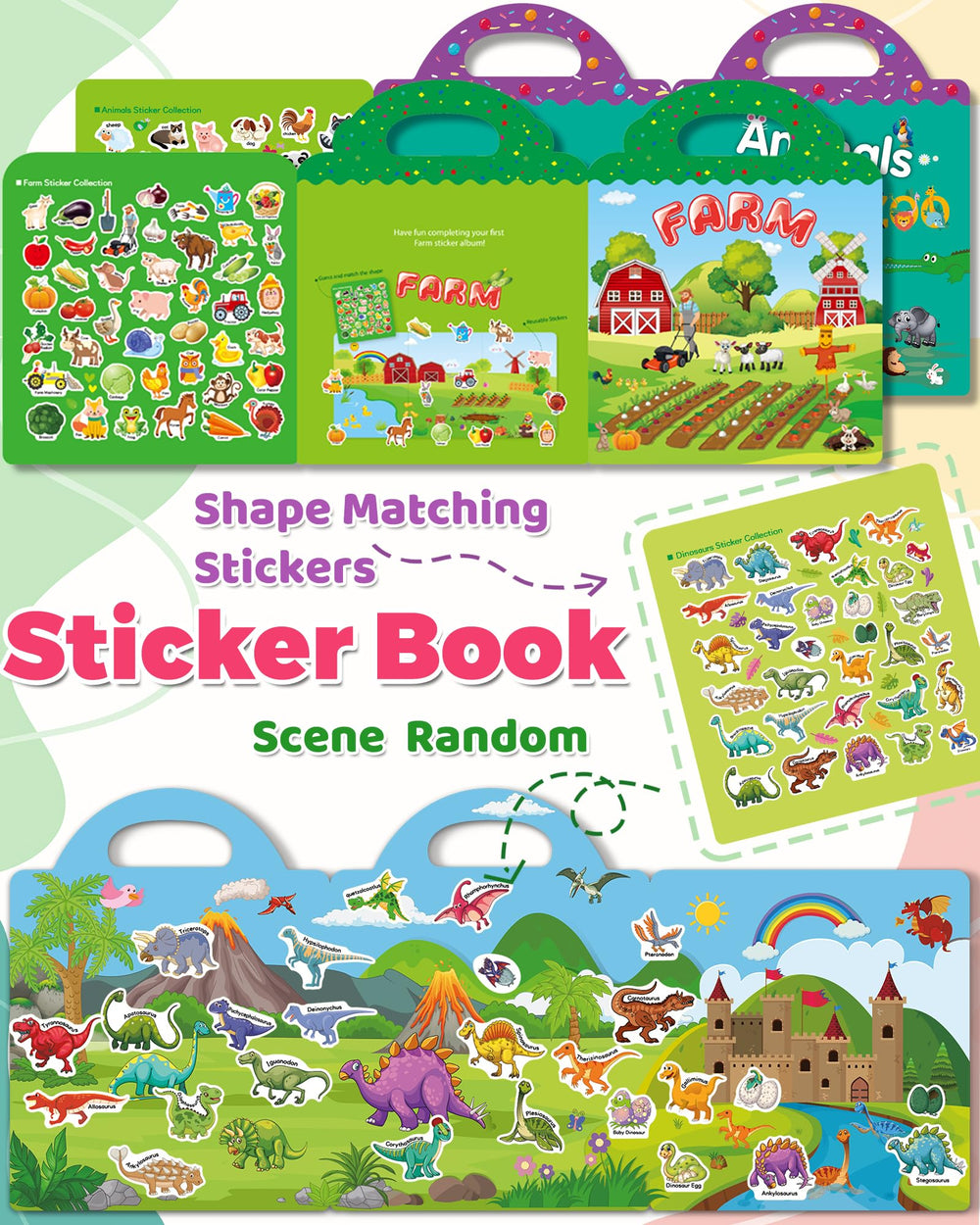 Oomloid toddler sticker book with animals theme; encourages storytelling and observation.