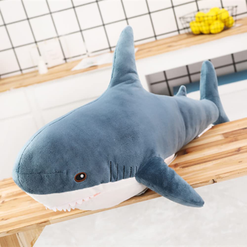 OPHRBU large blue shark toy adds cozy decor to any room.