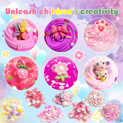 OPLDYRK pink cloud slime kit - fluffy swirls for calm focus