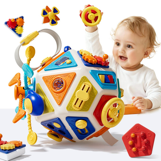 Oppvoci Busy Board pull-string enhances fine motor skills during play.
