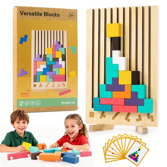 Oppvoci wooden blocks stacked in a colorful puzzle boost early spatial skills and fine motor coordination.