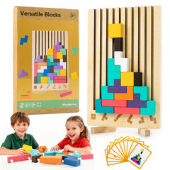 Oppvoci wooden blocks stacked in a colorful puzzle boost early spatial skills and fine motor coordination.