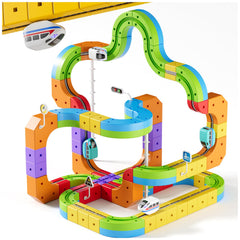Oppvoci upgrade electric train set with 3D infinity track inspires imaginative layouts.