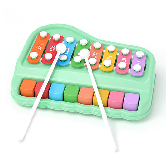 Oprala 2in1 baby piano xylophone green top view for vibrant musical play