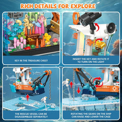 OQMI Fish Tank Building Set shark figure featured for action-packed ocean scenes.