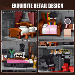 OQMI Haunted House bedroom one features cozy setup for storytelling moments.