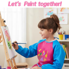 Oqqlin colorful kids art smocks ideal for crafts and baking activities.