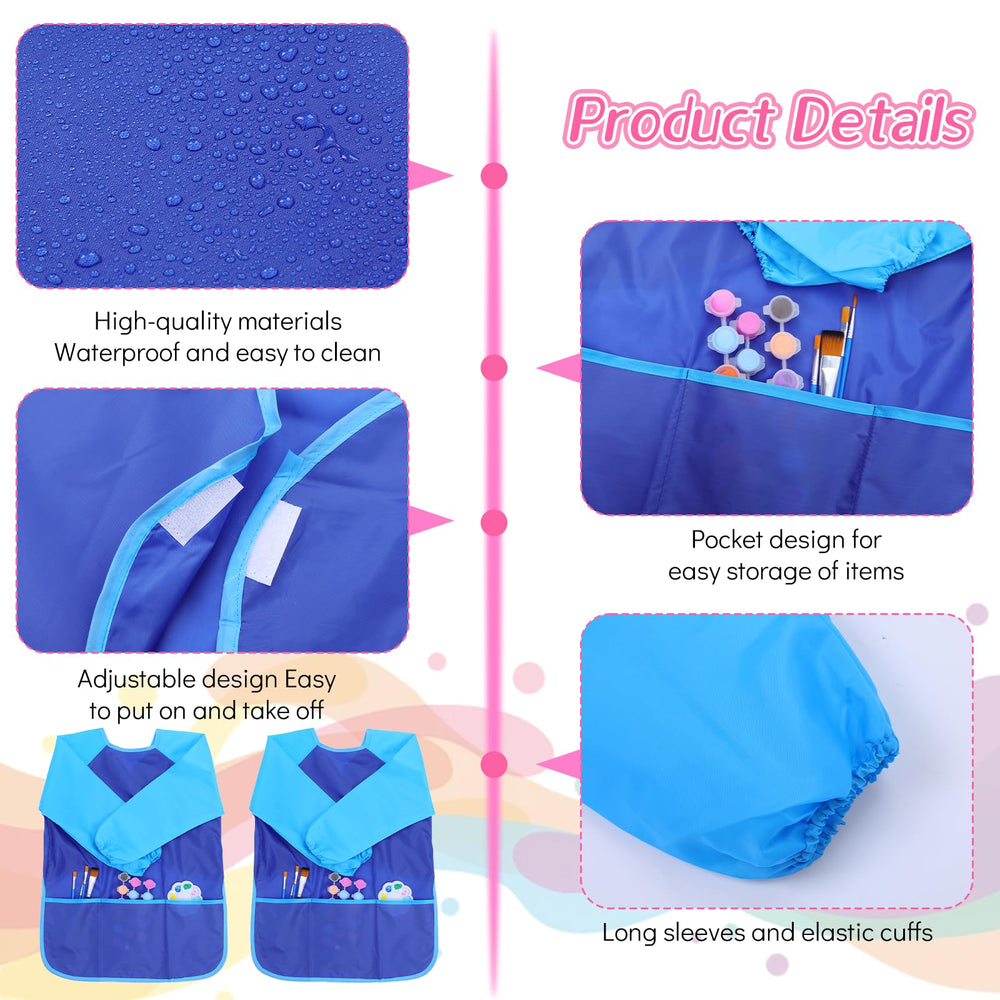 Oqqlin kids smock with three pockets for tools and brushes.