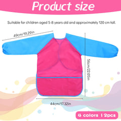 Oqqlin waterproof toddler art smock with long sleeves for spills and splatters.