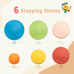 Oranmew Stepping Stones colorful obstacle-course setup enhancing balance and coordination.