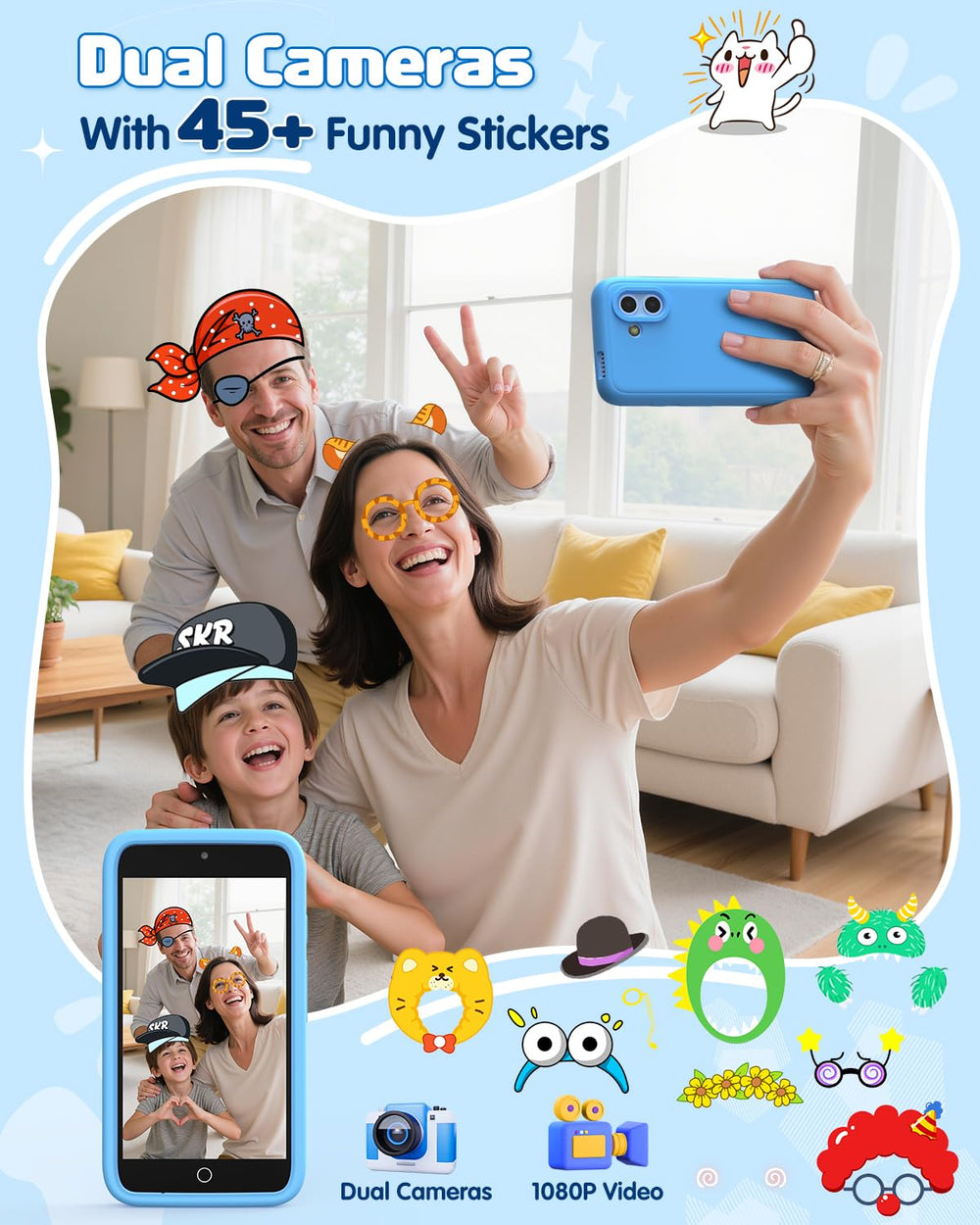 Orantronx Kids Smart Phone 8GB storage keeps photos and drawings organized