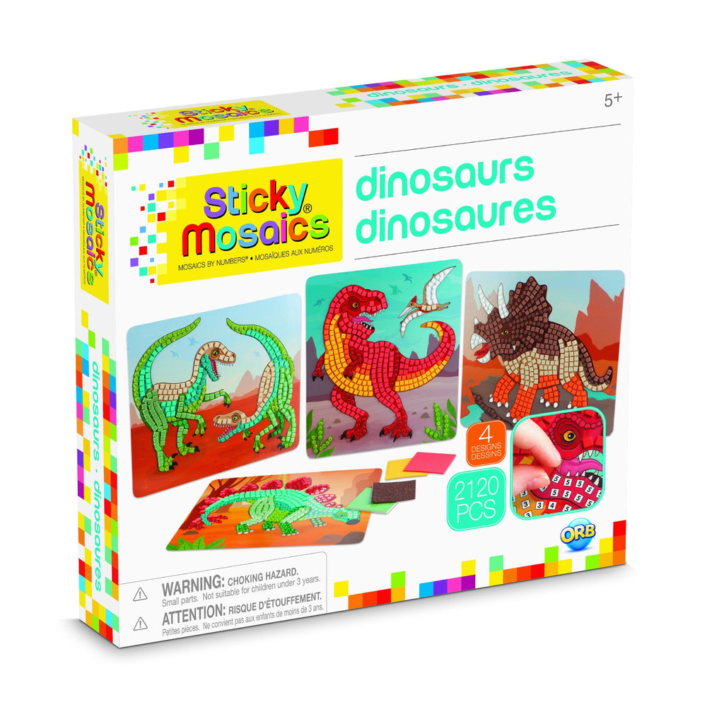 ORB Sticky Mosaics Dinosaurs over 2,000 pieces create shimmering detail