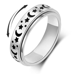 OreilleStar anxiety ring for women with spinner design spins smoothly for focused relief.