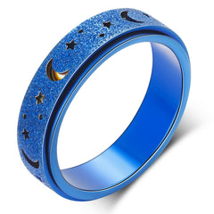 OreilleStar anxiety spinner ring blue front view shows focus-friendly design