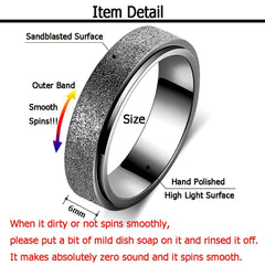OreilleStar titanium spinner ring side view highlighting 6mm width and durable finish