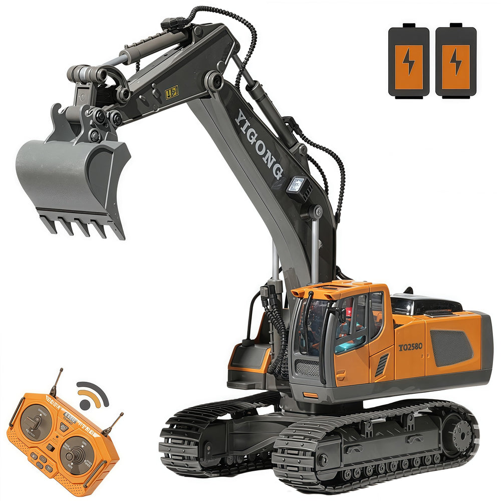 OrgaNatureQueen RC Excavator with lights for immersive nighttime play.