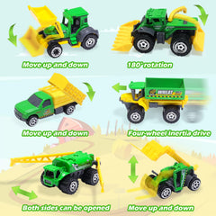 Oriate forklift toy showcases lifting play within a farm setup.