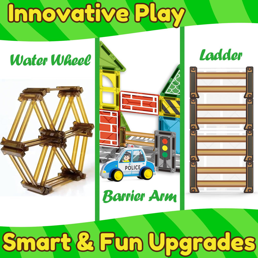 Oriate Solo or group play with fences supports cooperative imagination and construction.