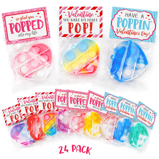 Oriental Cherry 24 mini heart pop bubbles for kid-friendly play in classroom