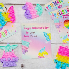 Classroom Valentines exchange setup featuring Oriental Cherry cards
