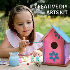 ORIENTAL CHERRY paint-set lets kids personalize birdhouses with vibrant colors