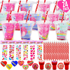 ORIENTAL CHERRY Valentines cups for kids keep stationery organized and colorful in the classroom.