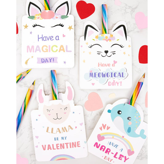 Oriental Cherry unicorn rainbow pencils set for kids' classroom gifts.