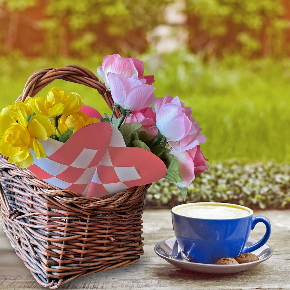 Origami Joy finished heart measuring about 4.5 inches for display