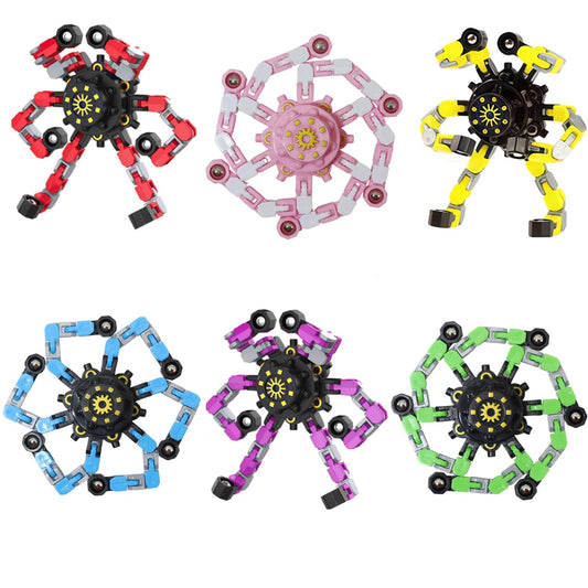 Original Ecology transformable fidget spinner group shot promoting sensory play for kids