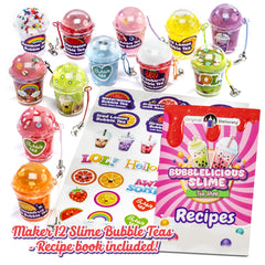 Original Stationery Bubble Tea Slime Kit scent bottles highlight tea-inspired aromas for playtime.