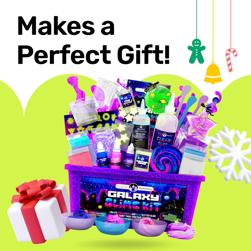 Original Stationery Galaxy Slime Kit gift-ready packaging suitable for gifting.