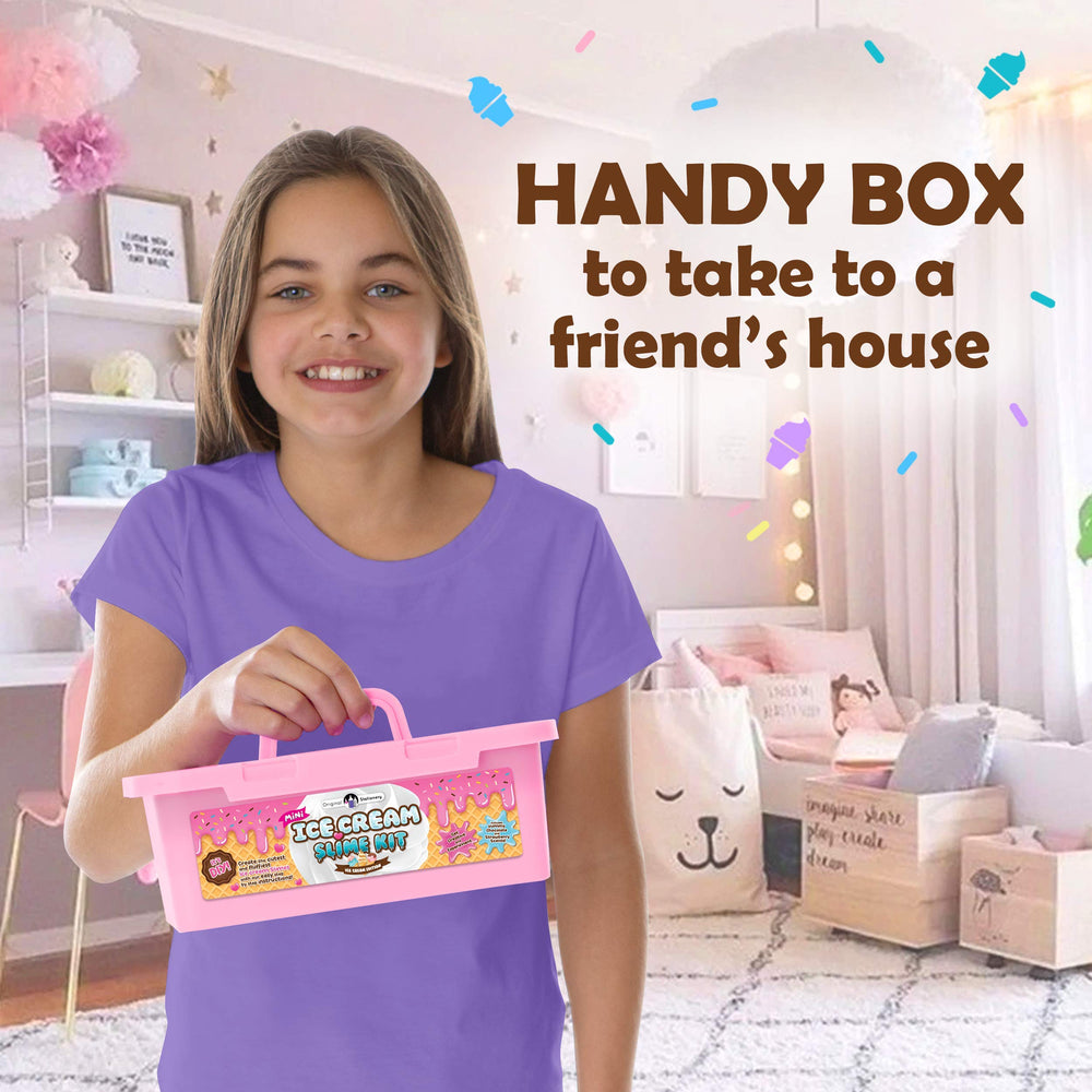 Original Stationery ice cream slime kit butter slime base creates smooth, stretchy textures.